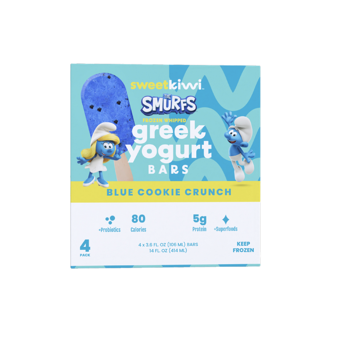 The Smurfs: Blue Cookie Crunch Yogurt Bars 4-Pack